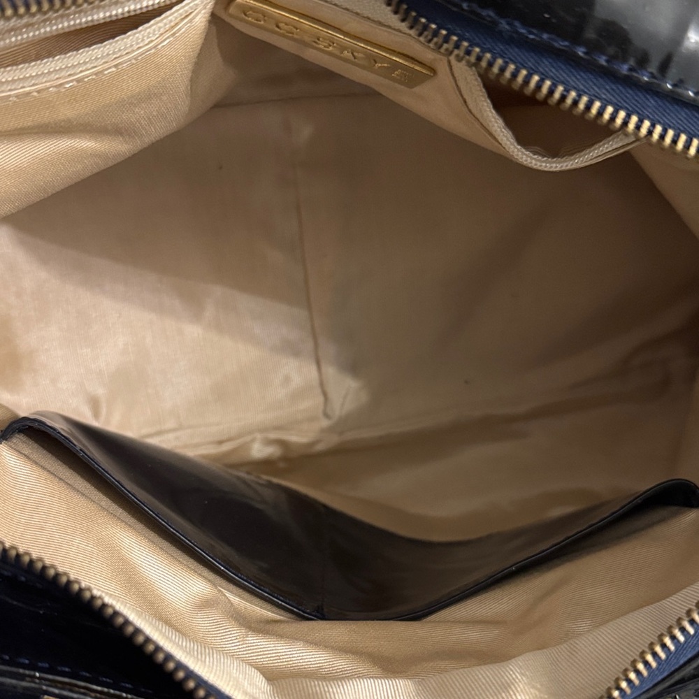 CC Skye Glossy Navy Blue Tote with Gold Accents - Picture 5 of 7